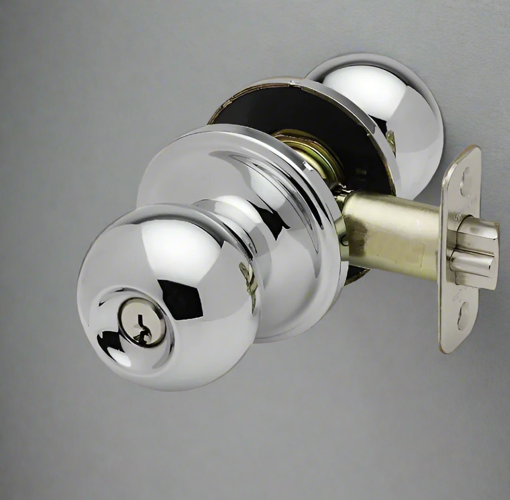 Door knob entry chrome