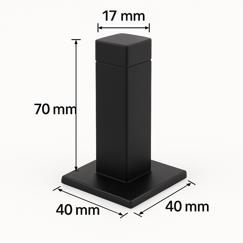 Square Rubber Tip Floor-Mounted Door Stopper