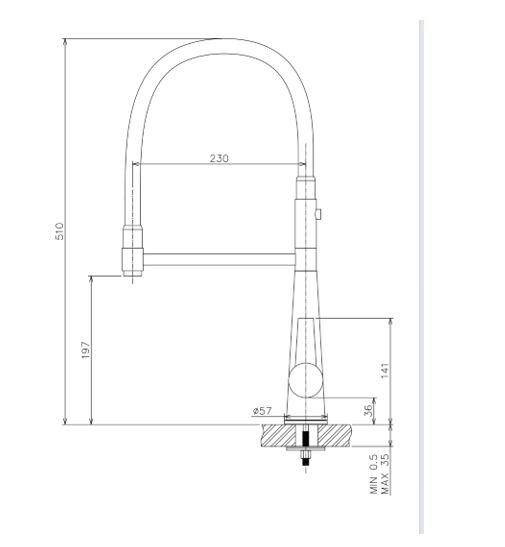 Removable mixer dimensions