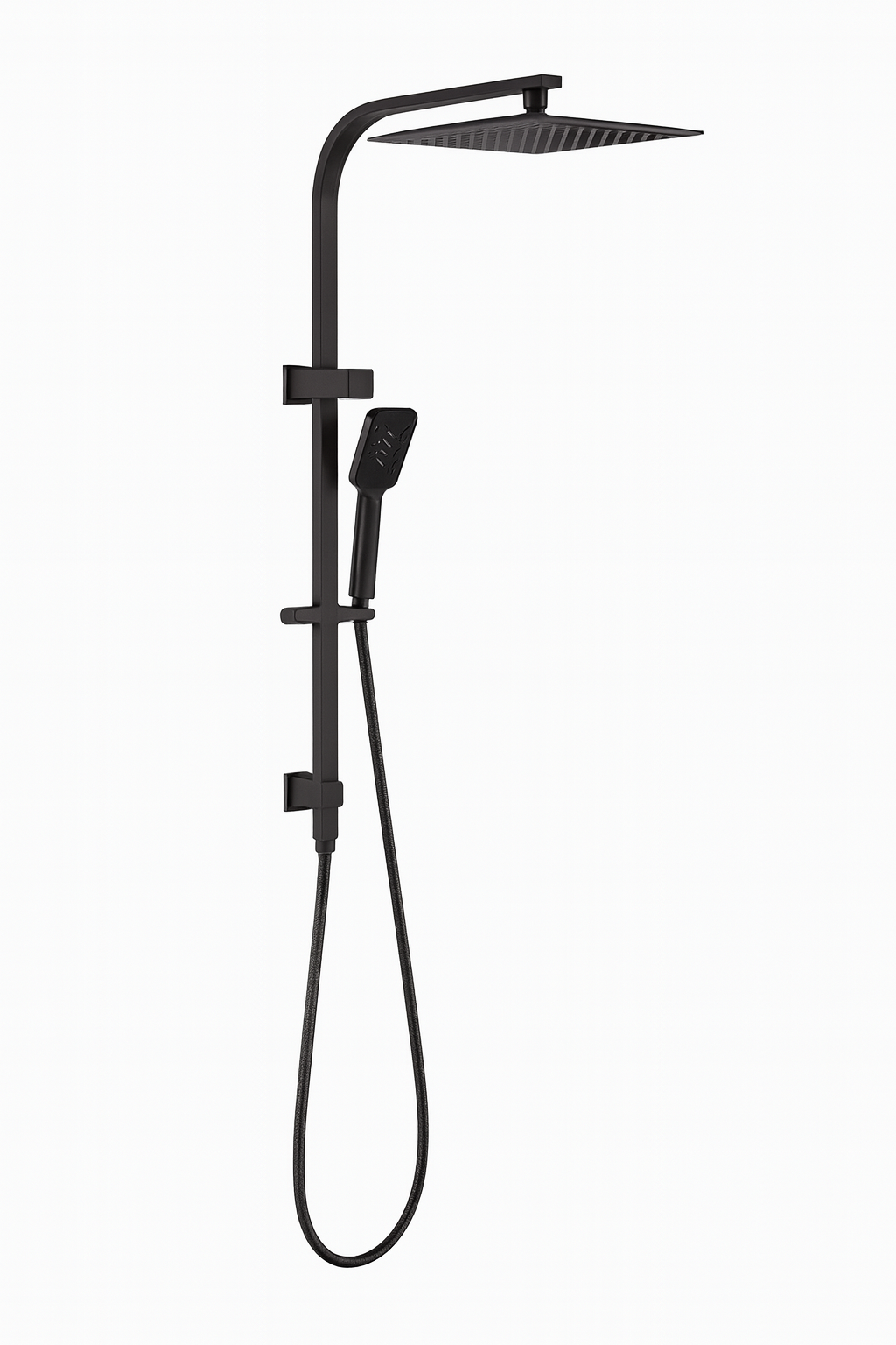 Premium 10" Rainfall Shower Head Set – Square Overhead & 3-Mode Handheld Spray | WELS Rated