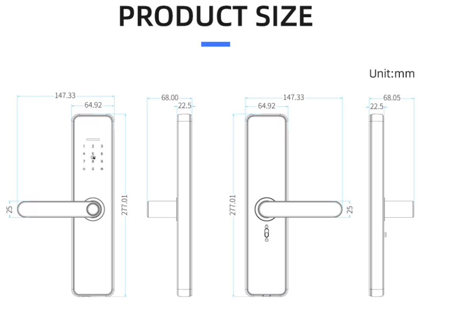 Smart lock product size
