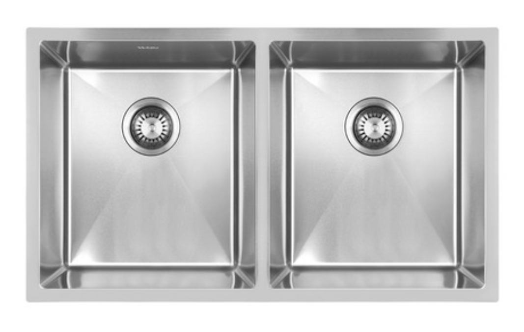 Stainless steel double basin kitchen sink