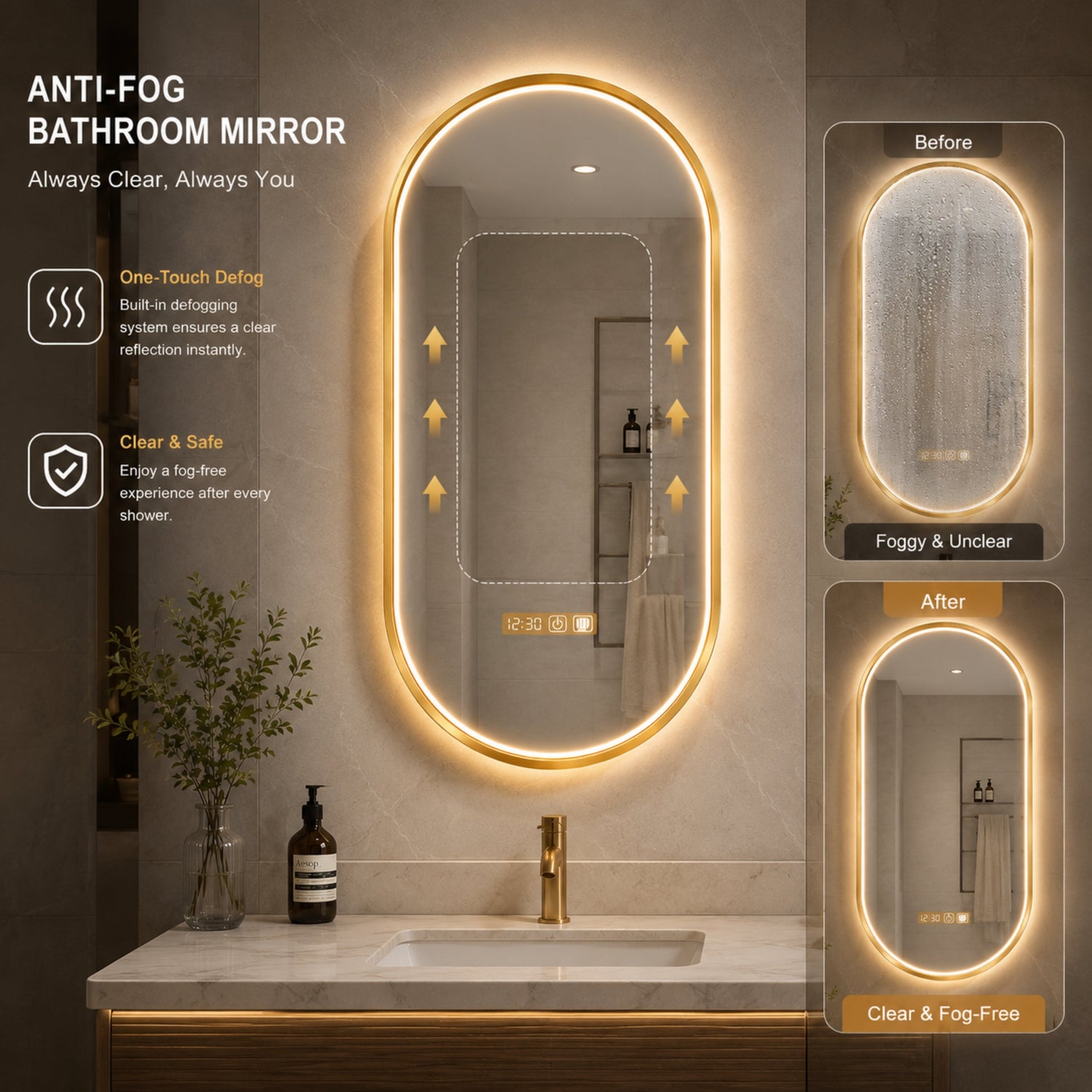 Benefits of Anti-Fog and Smart Bathroom Mirrors