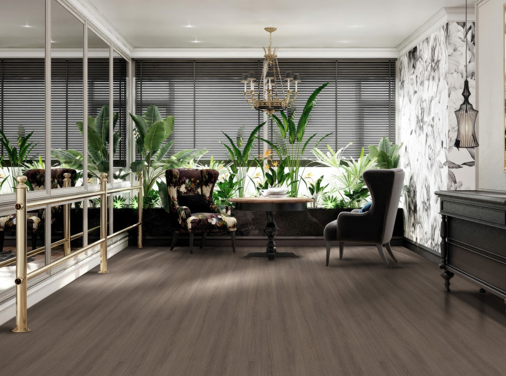 AquaGlow London Oak waterproof laminate flooring render image