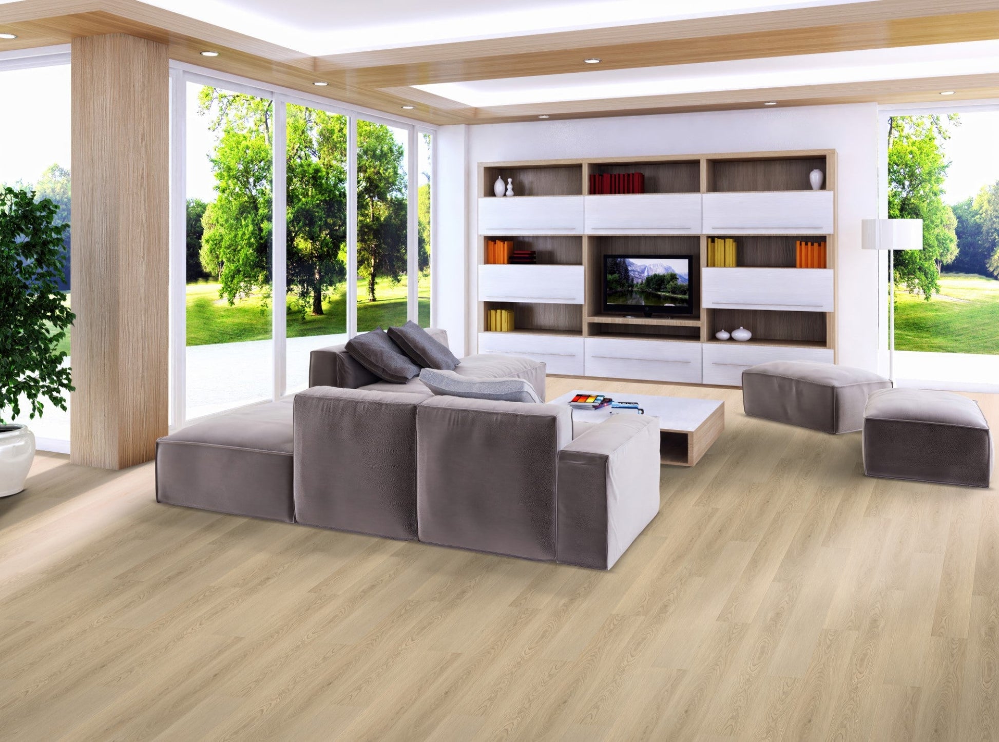 AquaGlow New York Oak waterproof laminate flooring render image
