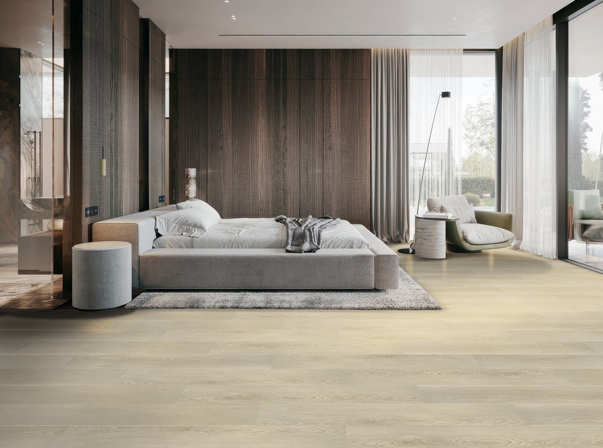 AquaGlow Hamburg Oak waterproof laminate flooring render image