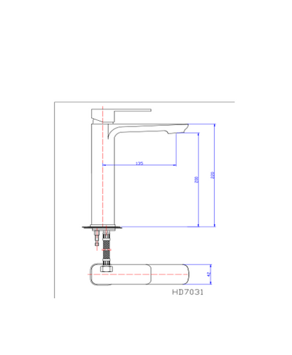 Basin mixer tap dimensions