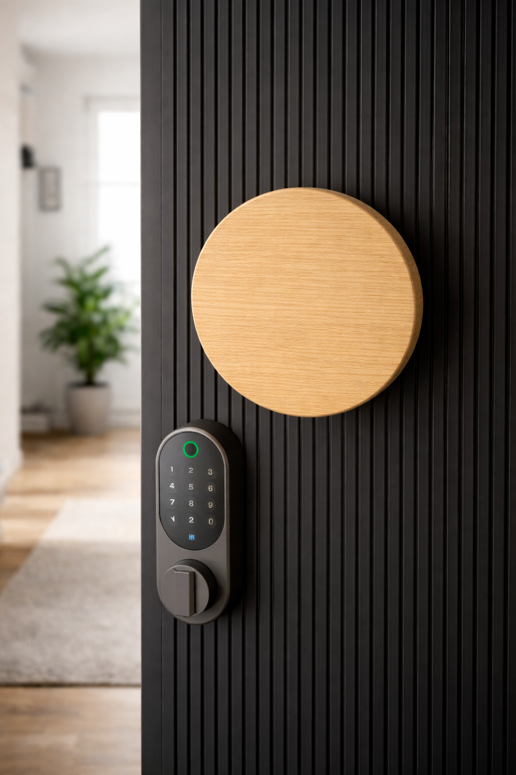 Round Entry Door Pull Handle 200mm – Timber Look | OAK