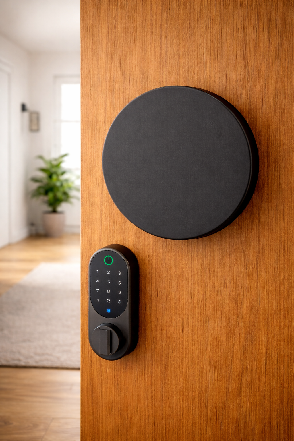 Round Entry Door Pull Handle 200mm – Matte Black