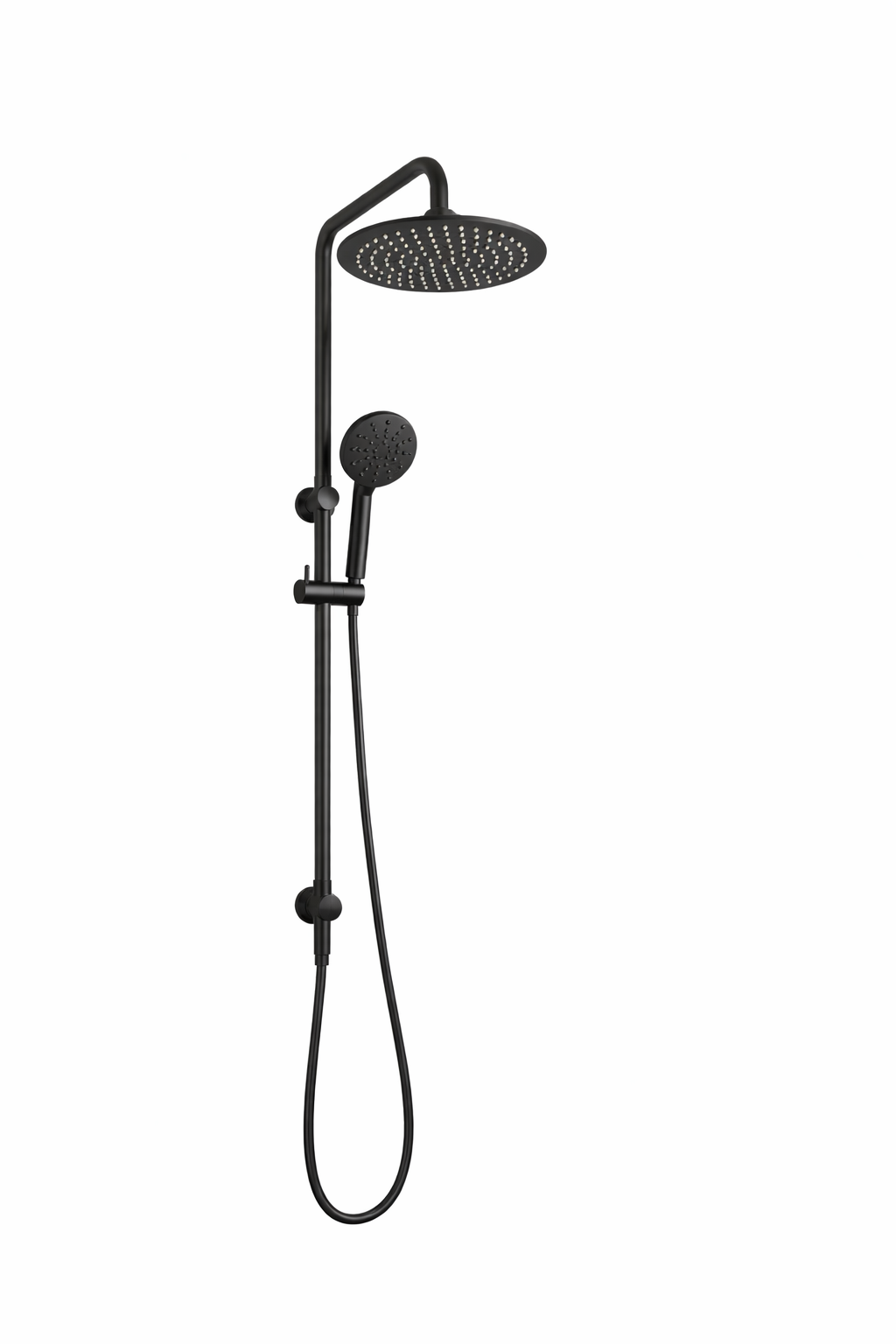10″ Round Rainfall Shower Head Set –3 Mode Handheld | WELS Rated | Matte Black