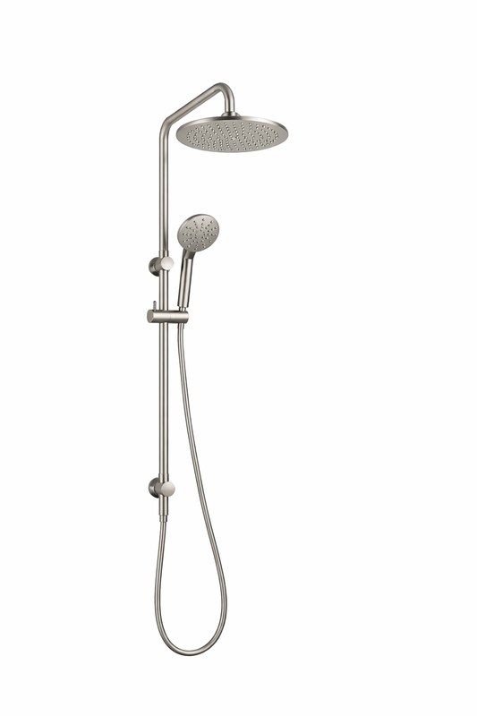 10″ Round Rainfall Shower Head Set –3 Mode Handheld | WELS Rated | Brushed Nickel
