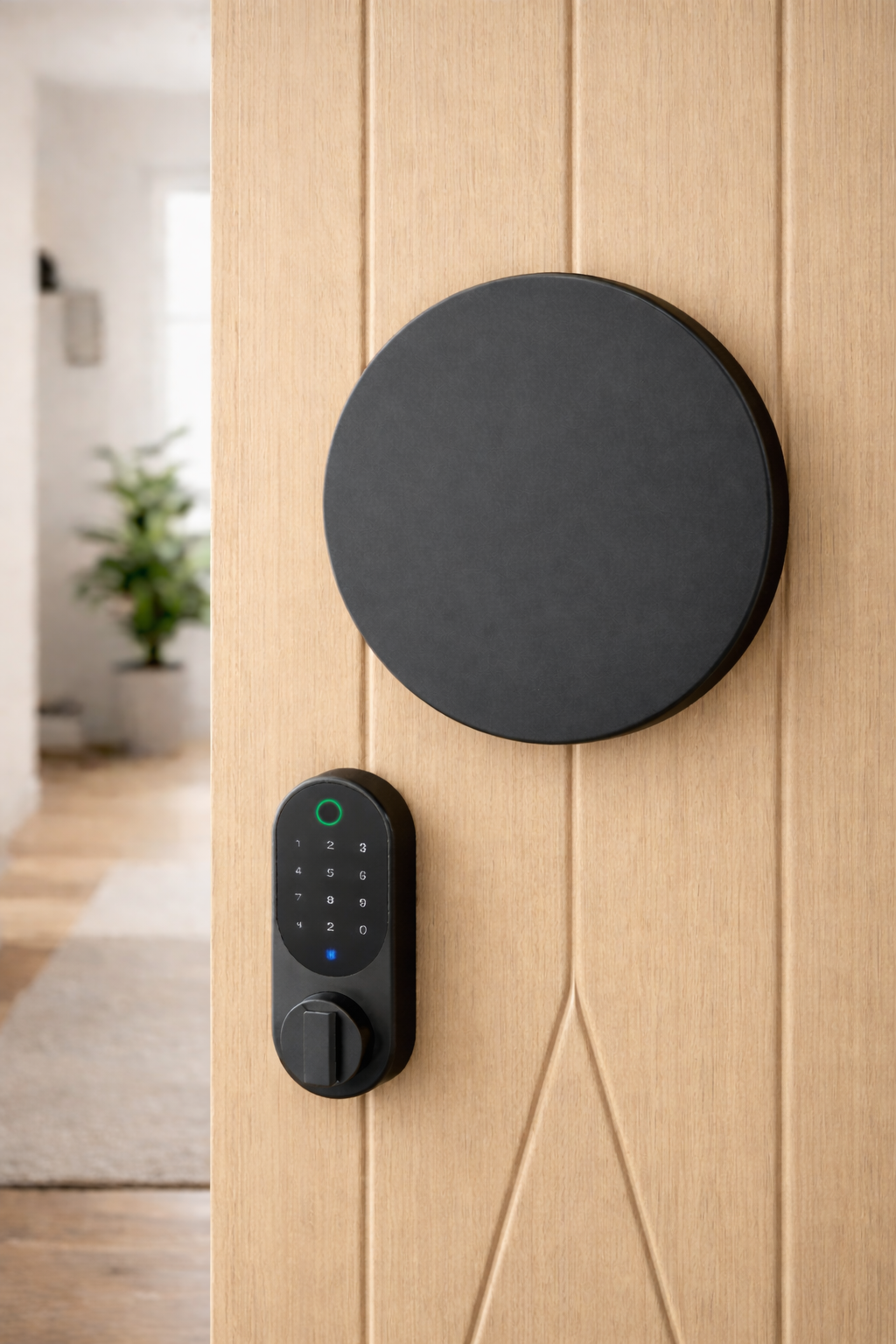 Round Entry Door Pull Handle 200mm – Matte Black