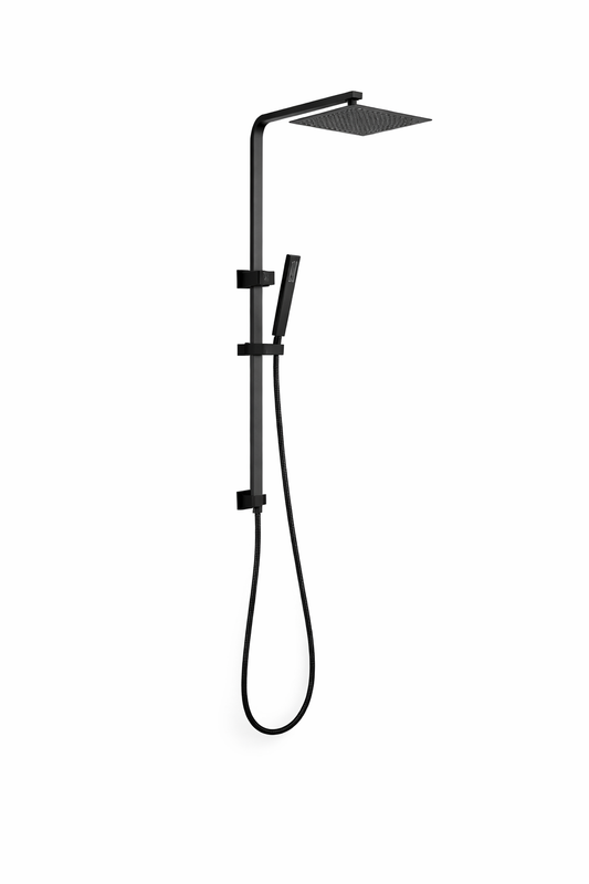 10" Square Rainfall Shower Head Set – Rectangle Handheld Spray| WELS Rated| Matte Black
