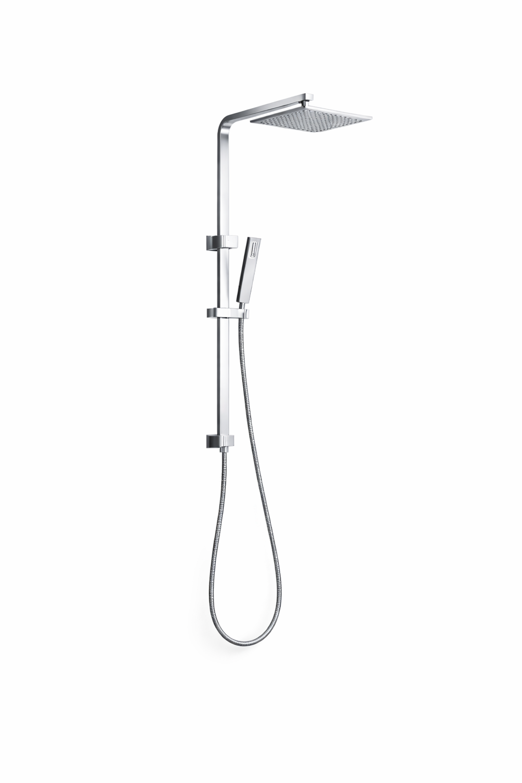 10" Square Rainfall Shower Head Set – Rectangle Handheld Spray| WELS Rated | Chrome