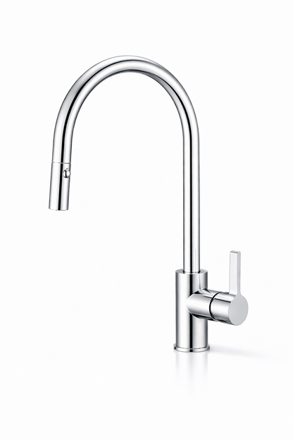 Pullout Kitchen Mixer Tap – Stylish Swivel Gooseneck Faucet | WELS | Chrome