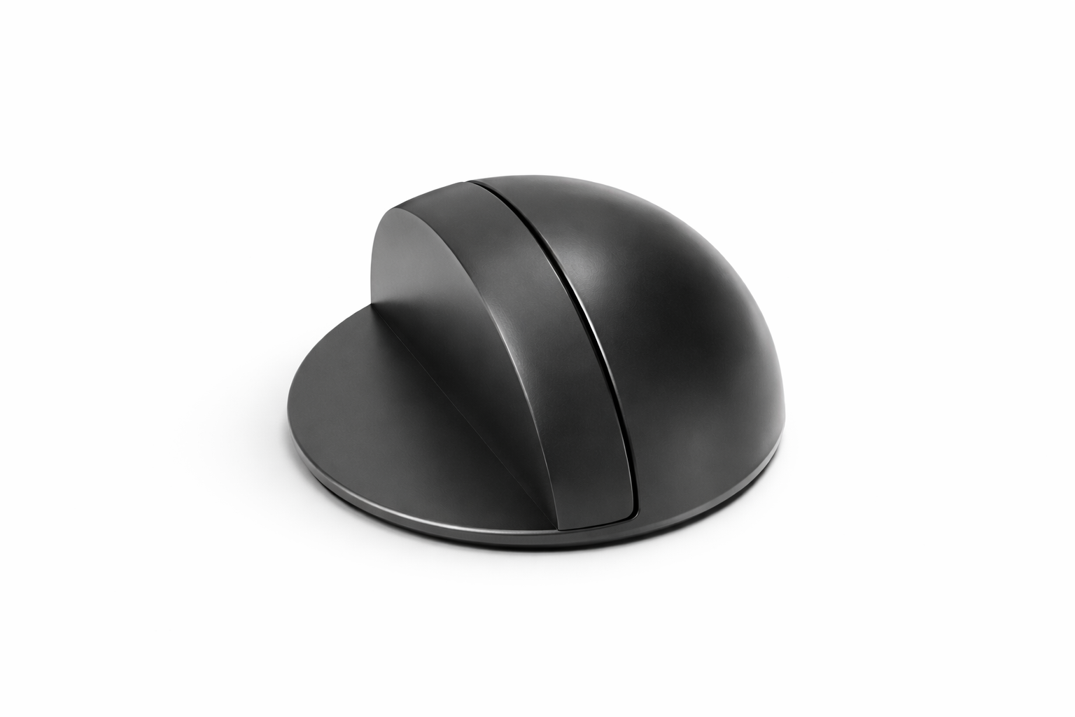 Black ergonomic mouse on a white background