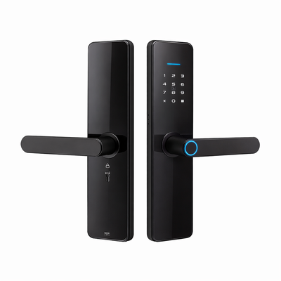 Entrance Door Smart Lock – Black Digital Keyless Lock with Fingerprint & App Control