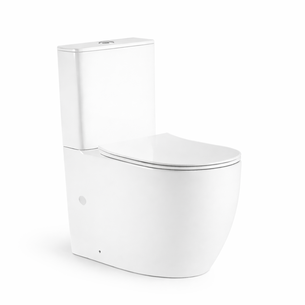 White toilet on a white background