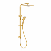10″ Square Rainfall Shower Head Set –3 Mode Handheld | WELS Rated | Brushed Gold