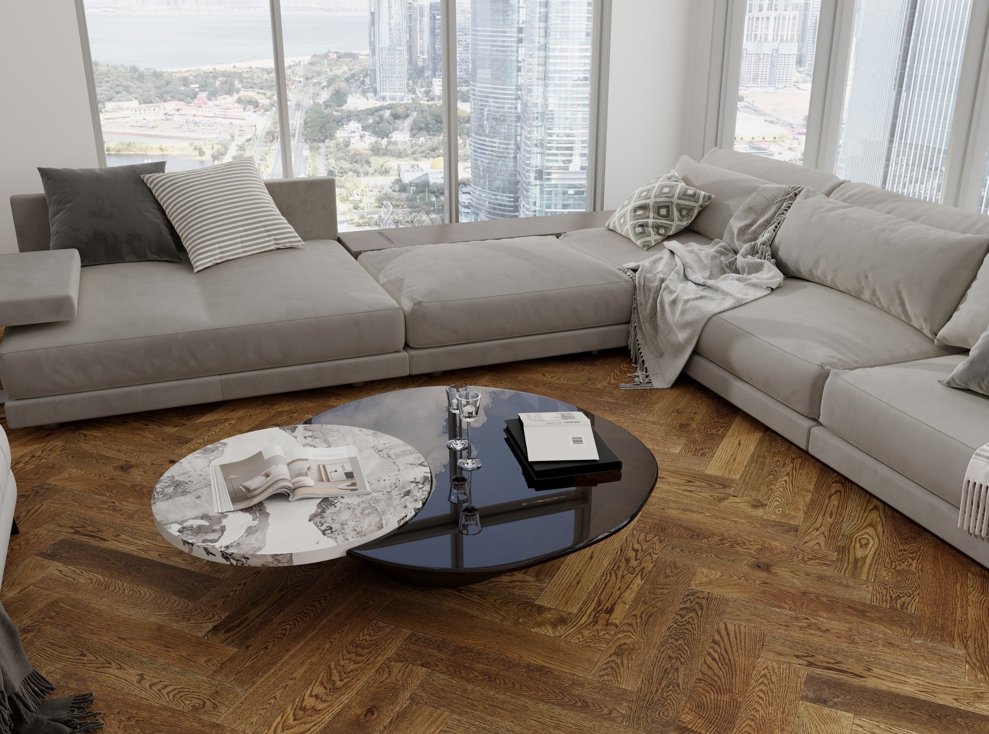 CrossWood T5 Cuban Engineered Herringbone European Oak Flooring 14mm