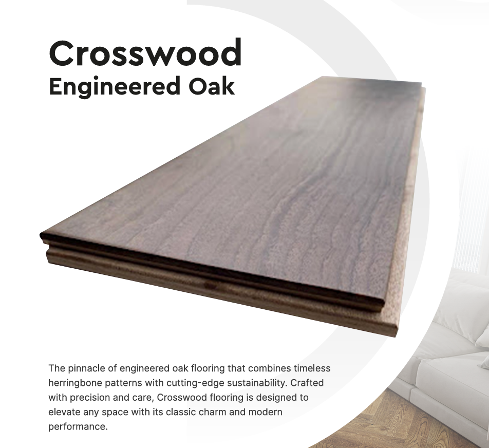 CrossWood T9 Brescia Engineered Herringbone European Oak Flooring 14mm