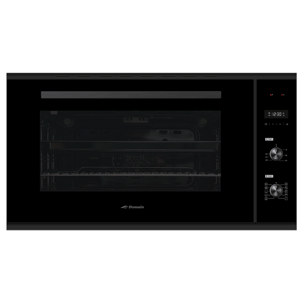 Domain Full Black 10 Function Electric Oven with Digital Display - 900mm