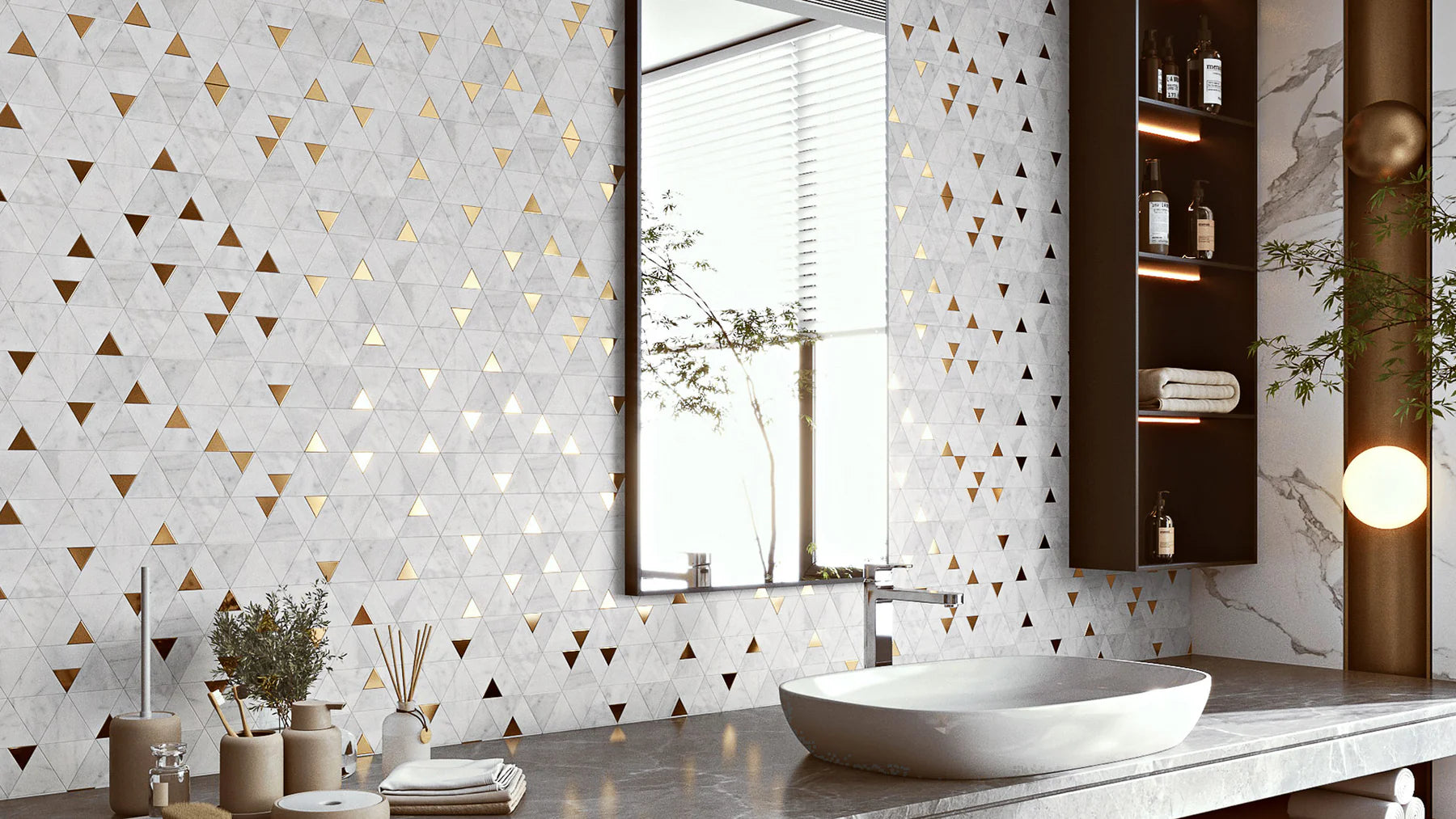 Deco Pyramid Porcelain Wall Tile 71x70mm