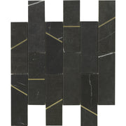Deco Barres Nero Marquina Porcelain Tile 48x148mm