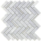 Deco Herringbone Carrara Porcelain Tile