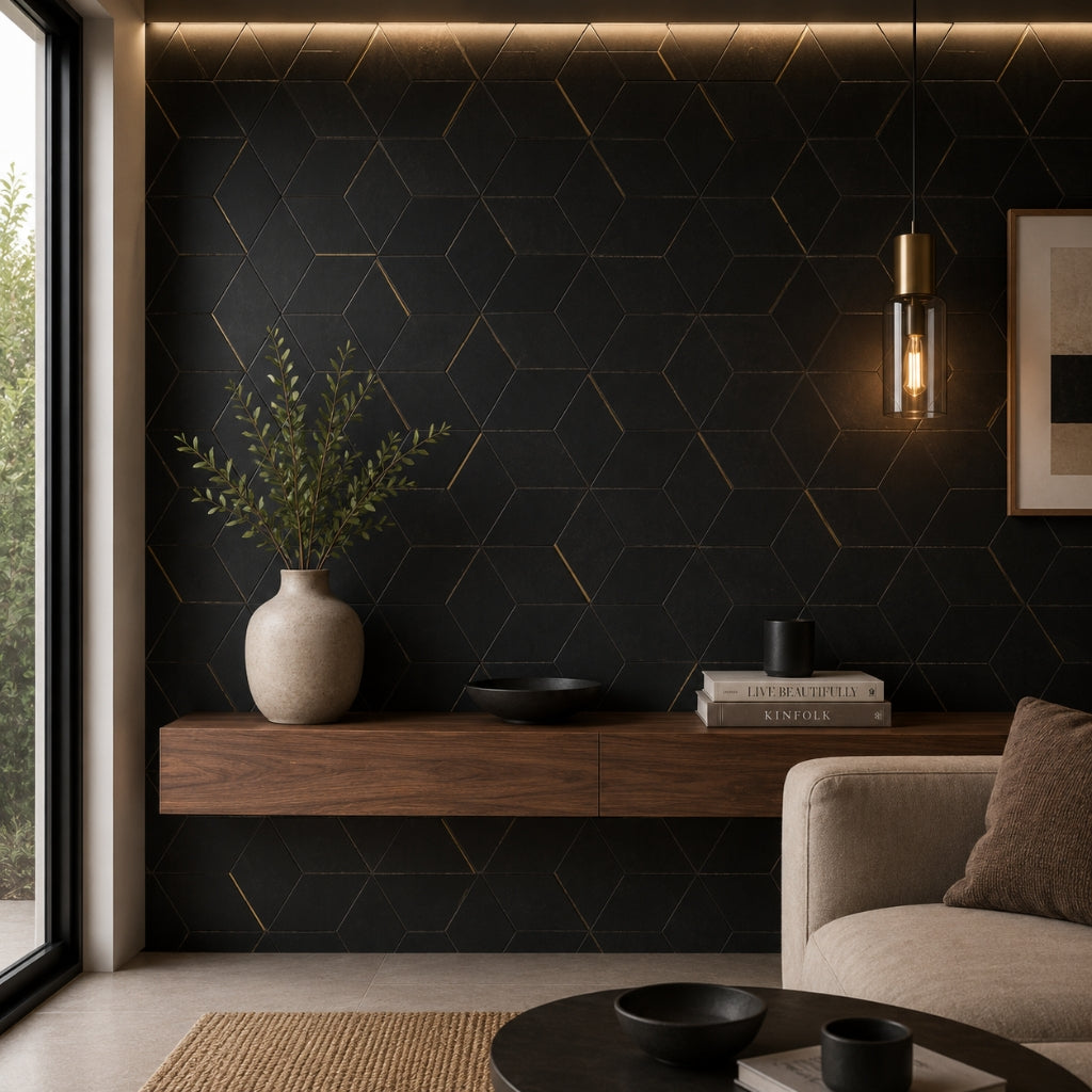 Deco Cubic Nero Marquina Porcelain Wall Tile 55×95.2mm
