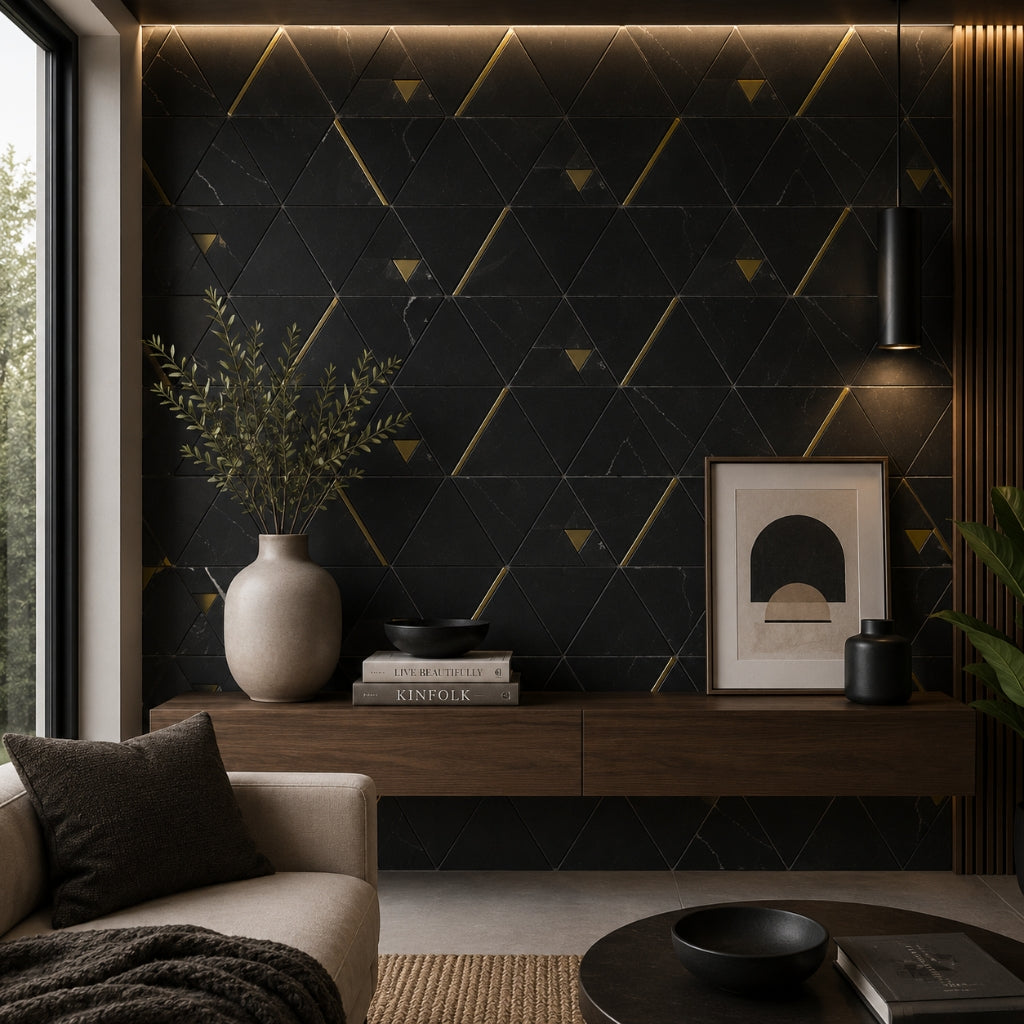 Deco Formes Nero Marquina Porcelain Tile 55×95.2mm