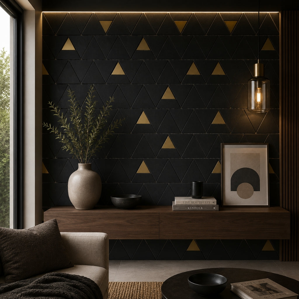 Deco Pyramid Nero Marquina Porcelain Wall Tile 71x70mm