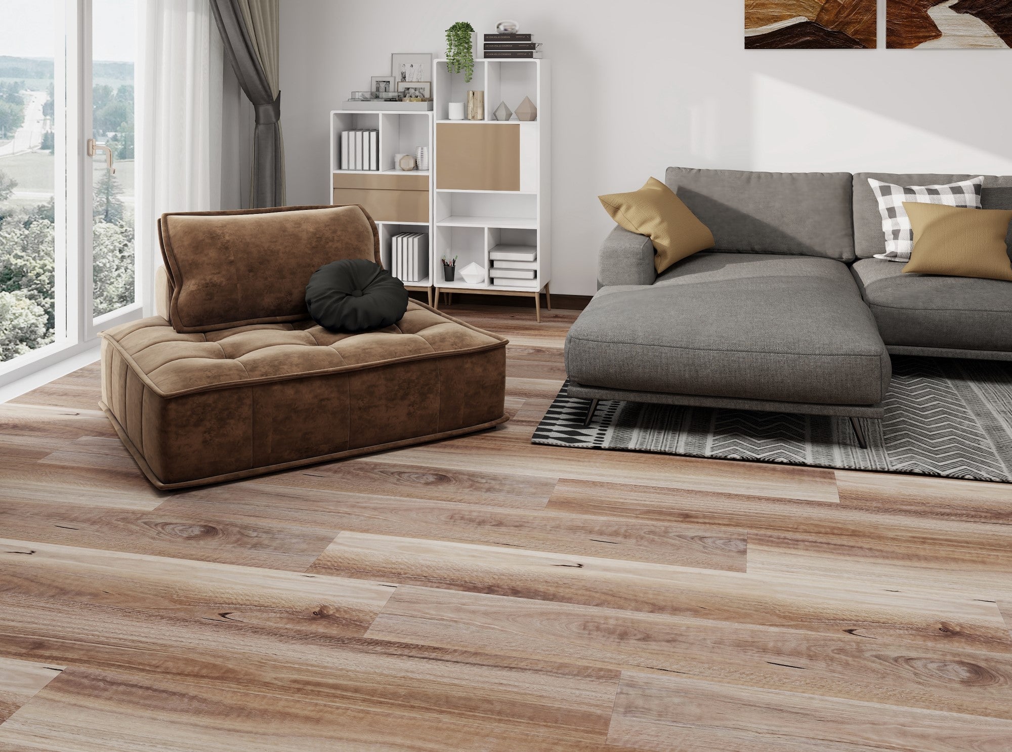 Duro Plus Spotted Gum waterproof hybrid flooring render image