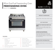Euro 90cm Dual Fuel Freestanding Cooker – EO90FSDPSX (EO90FSDPSX)