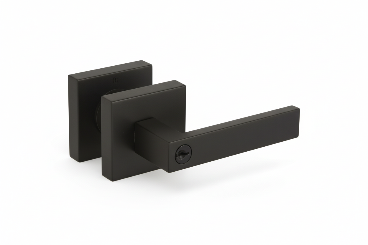 Heavy-Duty Square Plate Entry Door Handle Lock Set