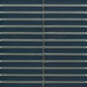 Concave Plain Dark Blue Finger Mosaic Porcelain Tile 20x145mm