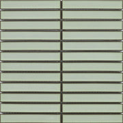 Concave Plain Green Finger Mosaic Porcelain Tile 20x145mm