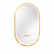 Gold-framed mirror on a white background