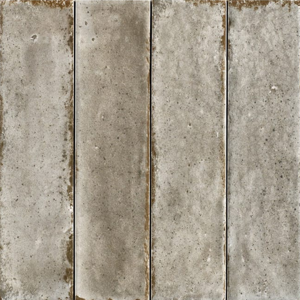 Rectangular tiles with a concrete-like texture and color pattern.
