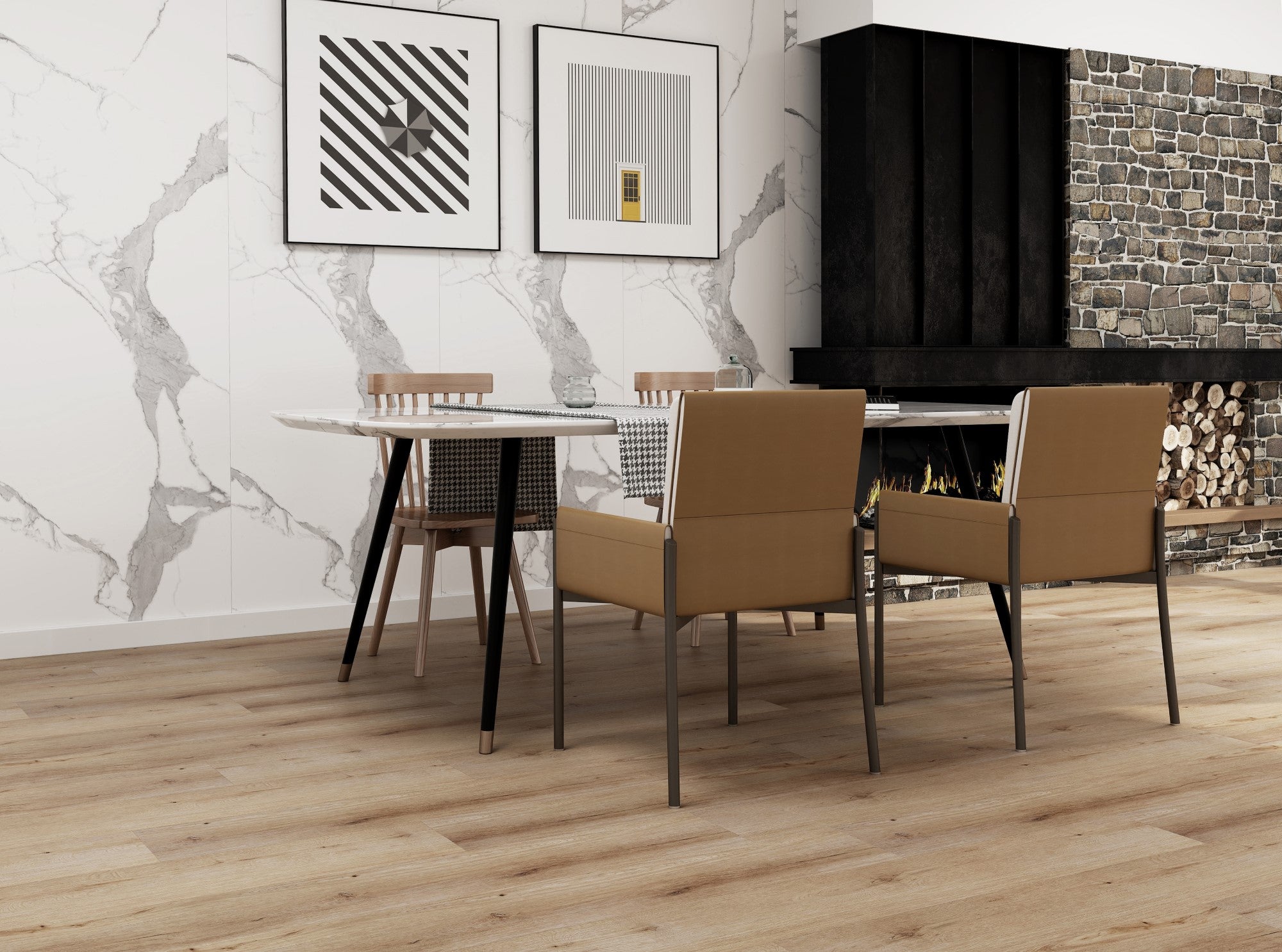 Guardian Fertile Oak waterproof hybrid flooring room render