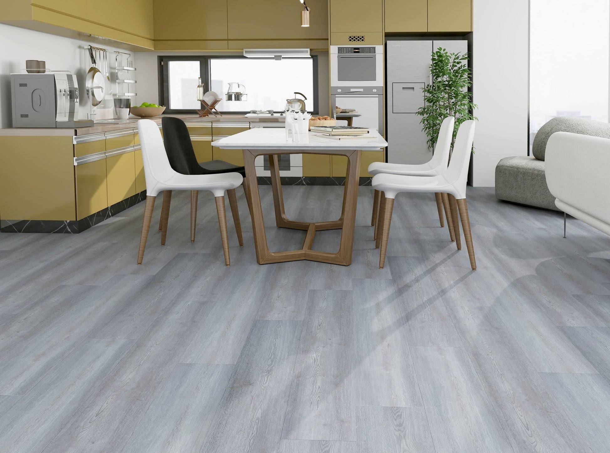 Guardian Grey Oak waterproof hybrid flooring render image