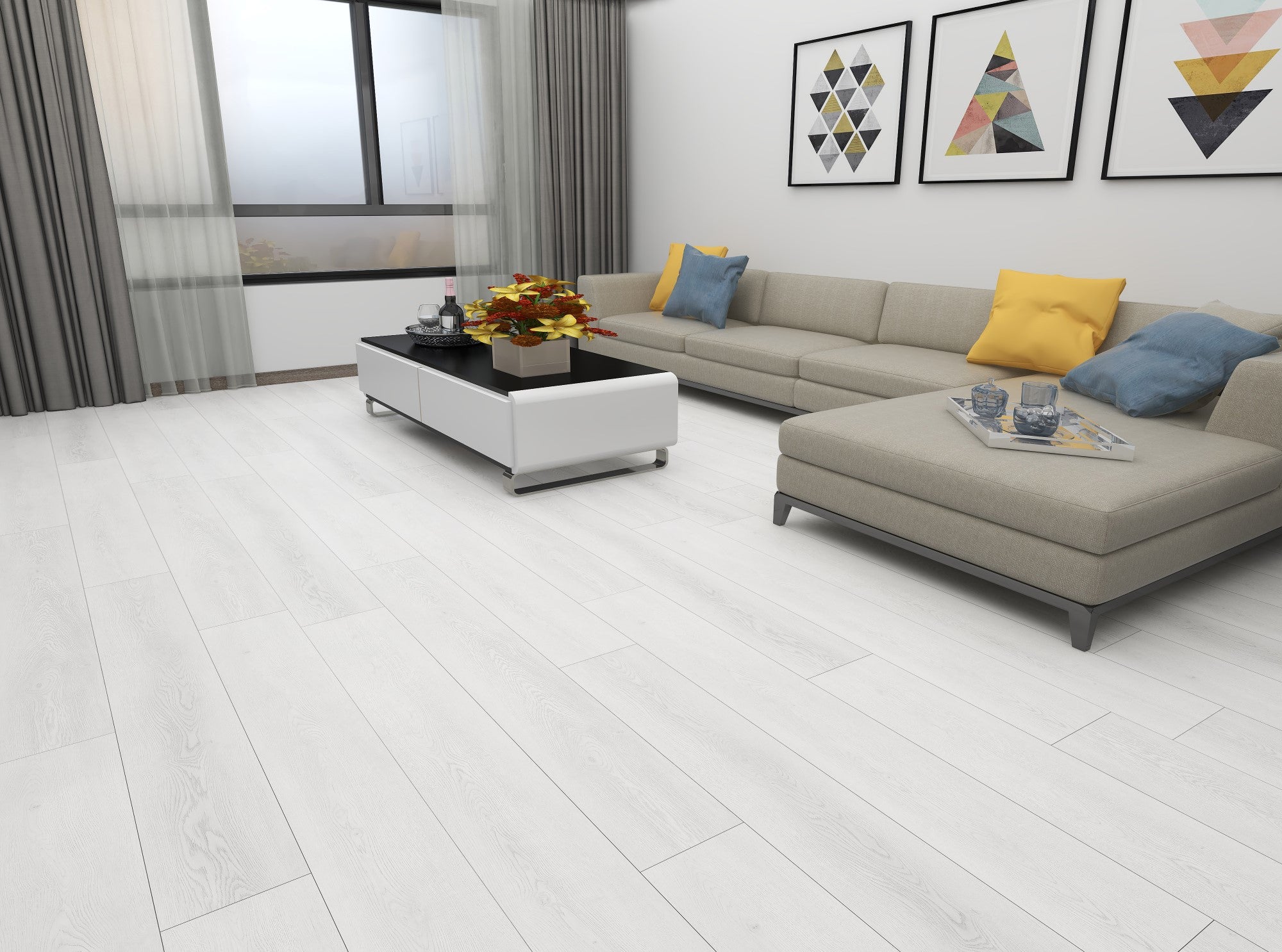 Guardian White Oak waterproof hybrid flooring render image