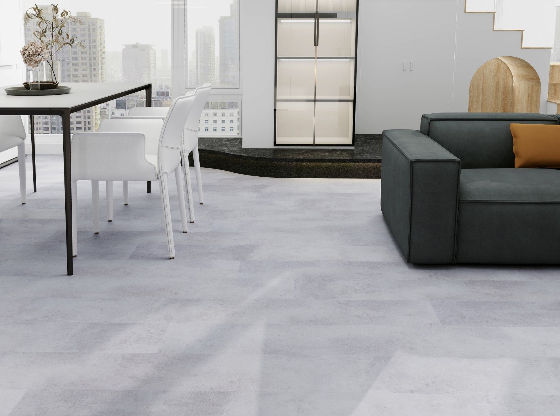Guardian Concrete Beige waterproof hybrid flooring render image