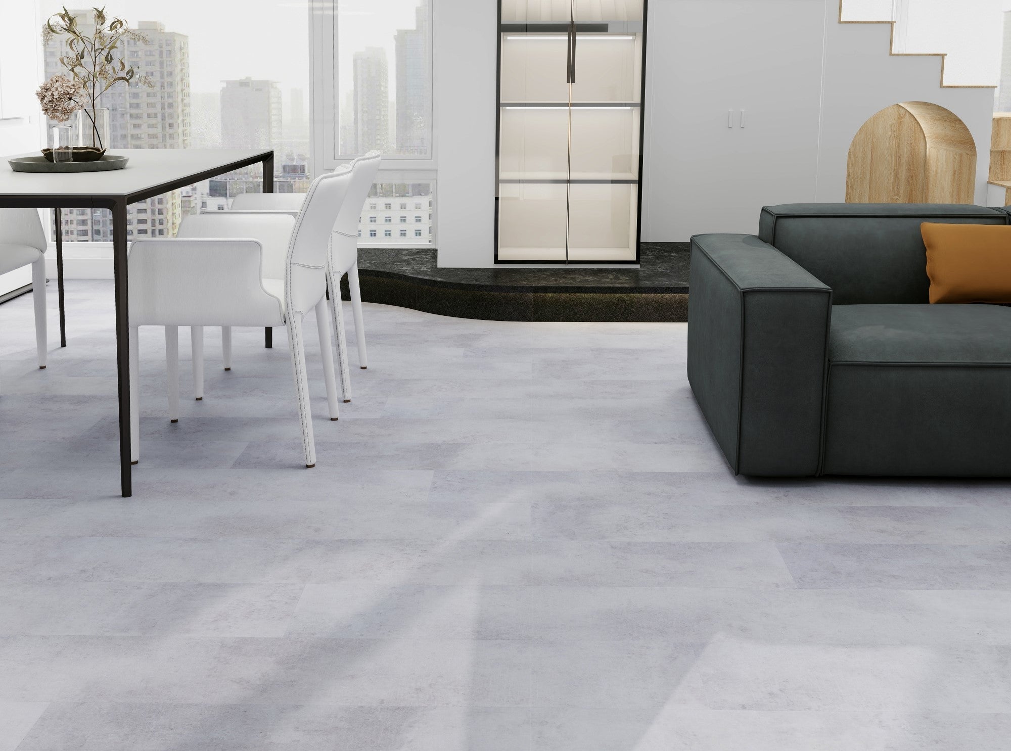 Guardian Concrete Beige waterproof hybrid flooring render image