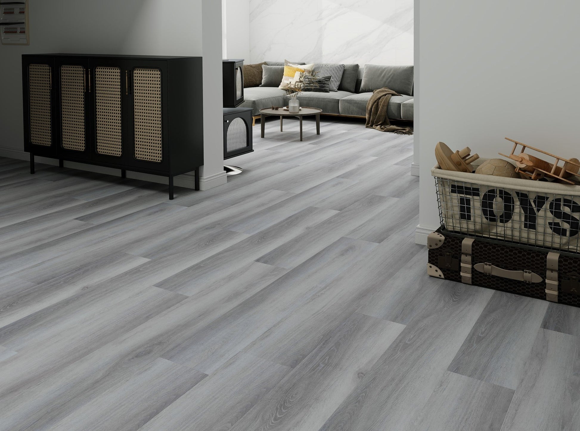 Guardian Estate Grey Oak waterproof hybrid flooring render image