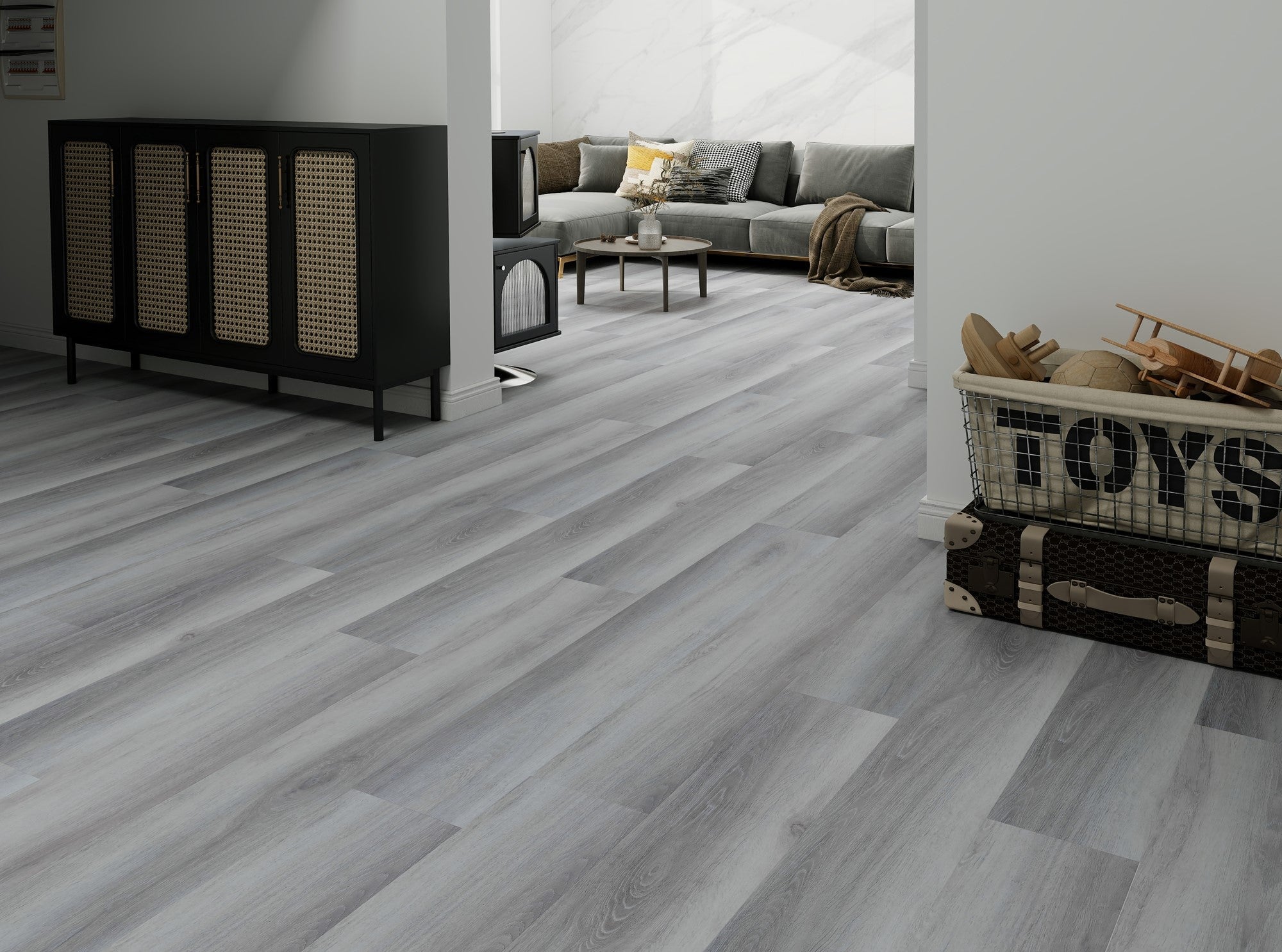 Guardian Estate Grey Oak waterproof hybrid flooring render image