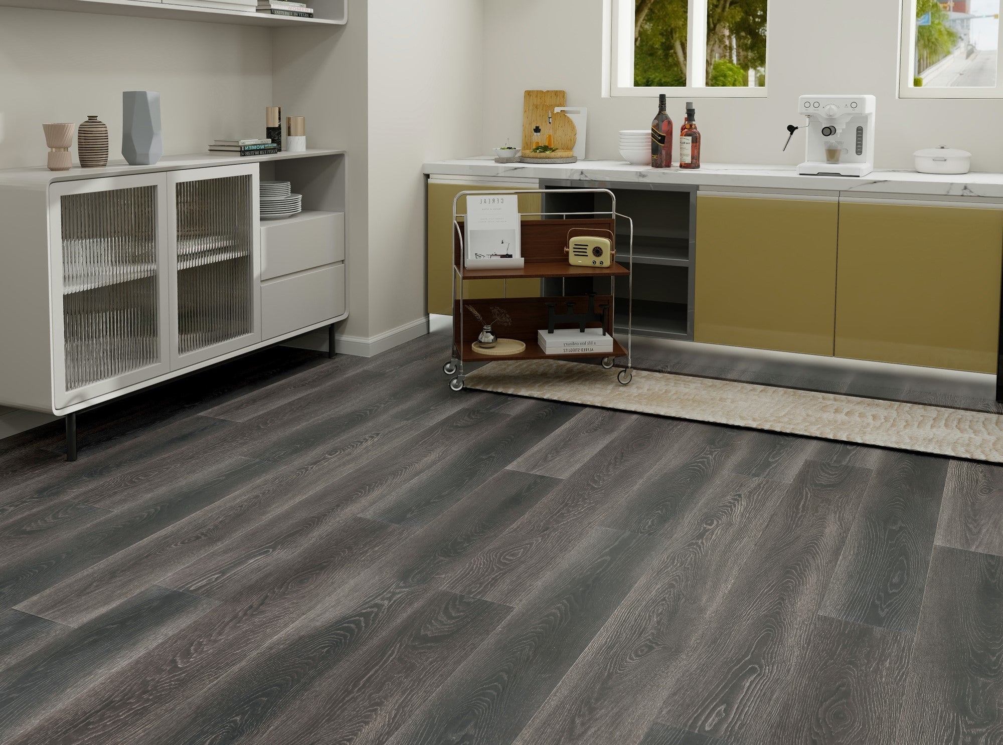 HydroCore Cafe Noir waterproof laminate flooring render image
