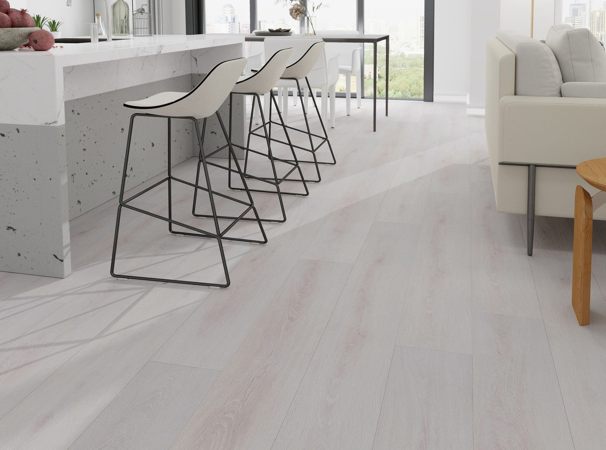 HydroCore Golden Fog waterproof laminate flooring render image
