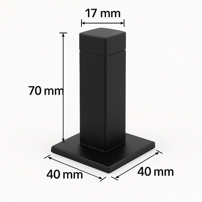 Square Rubber Tip Floor-Mounted Door Stopper