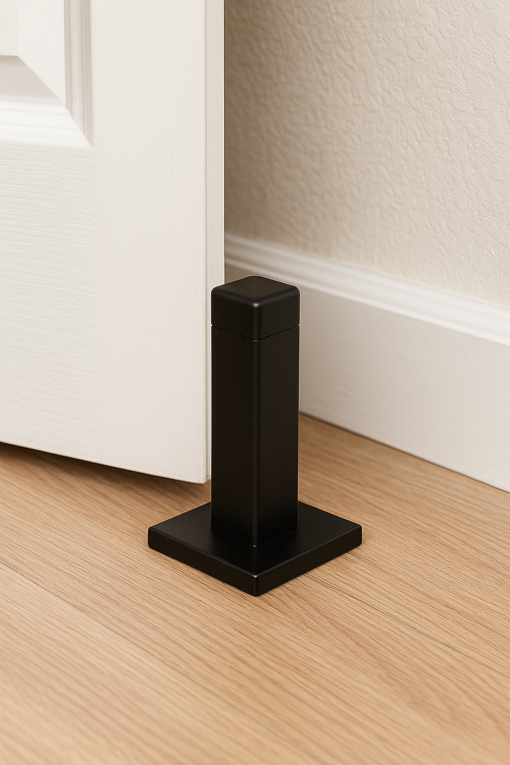 Square Rubber Tip Floor-Mounted Door Stopper